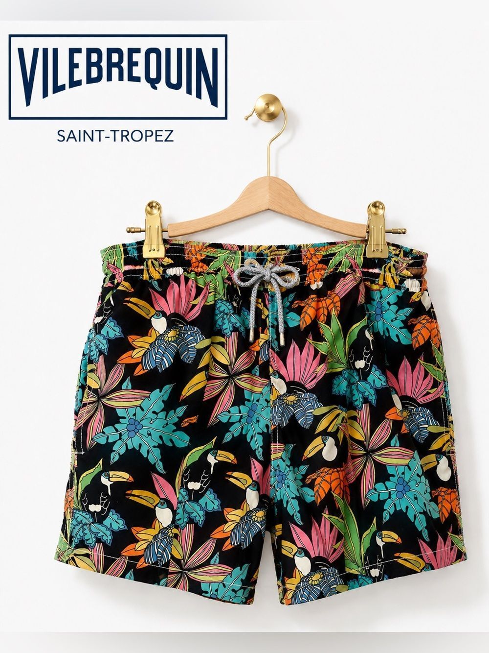 Vilebrequin Men’s Tropical Toucan Swim Trunks – XXL NWOT